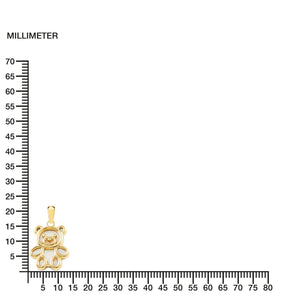 Colgante niña Oso con fondo nacar (9Kts)