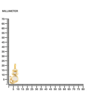 Colgante niña Gato con fondo nacar (9Kts)