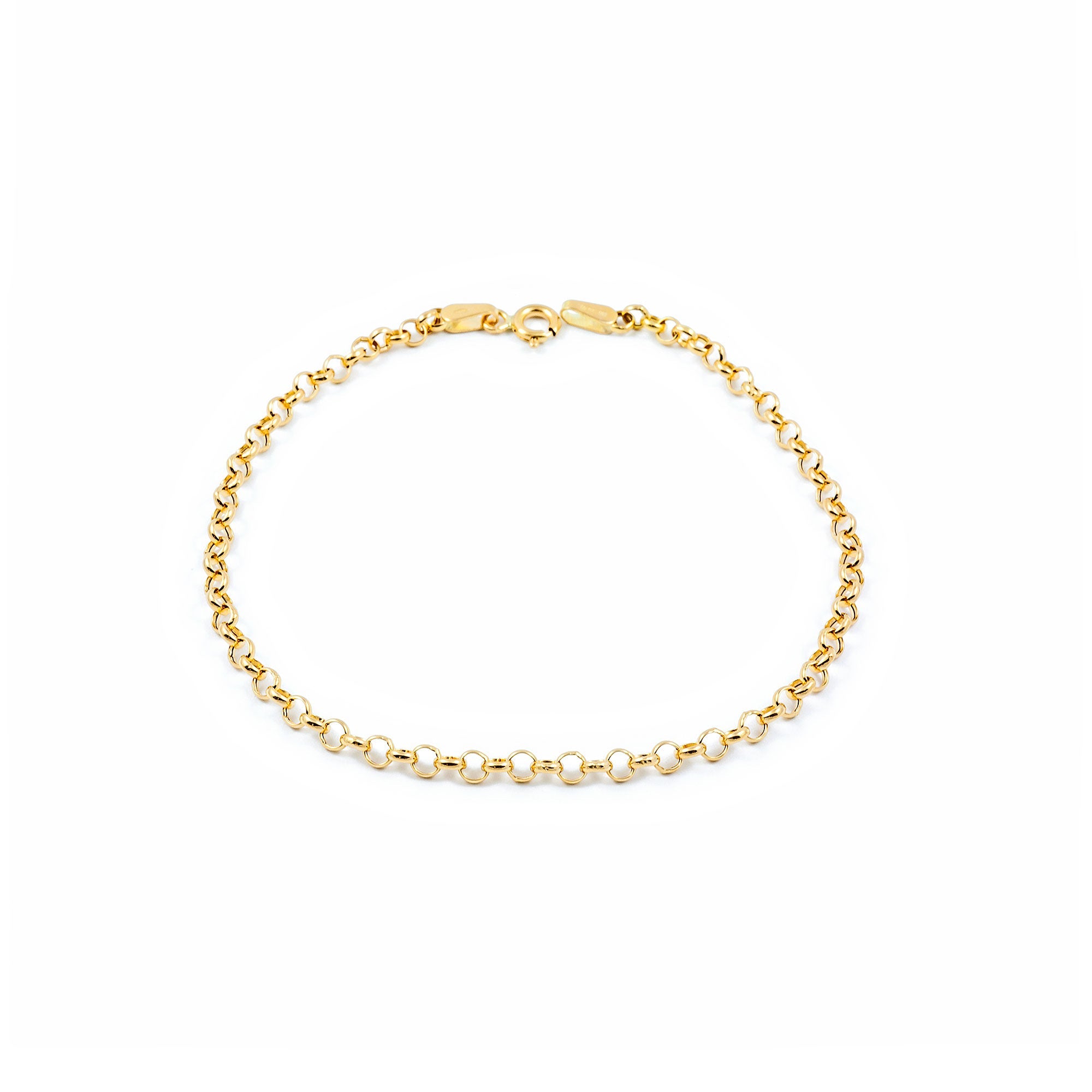 Pulsera Mujer Oro Amarillo 18K Rolo (3 mm) Brillo 20 cm