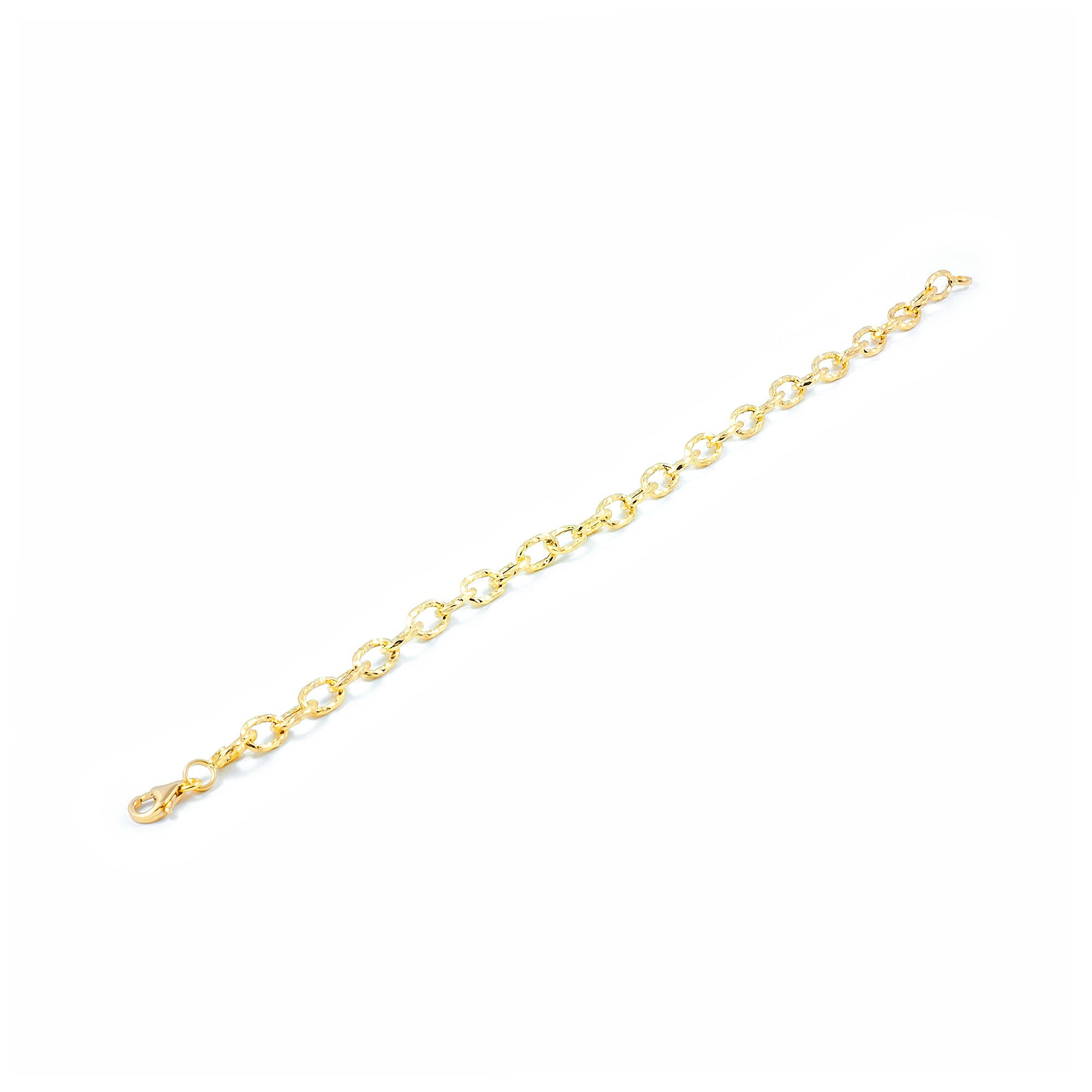 Pulsera Mujer oro eslabones ovales texturados