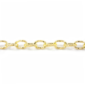 Pulsera Mujer oro eslabones ovales texturados