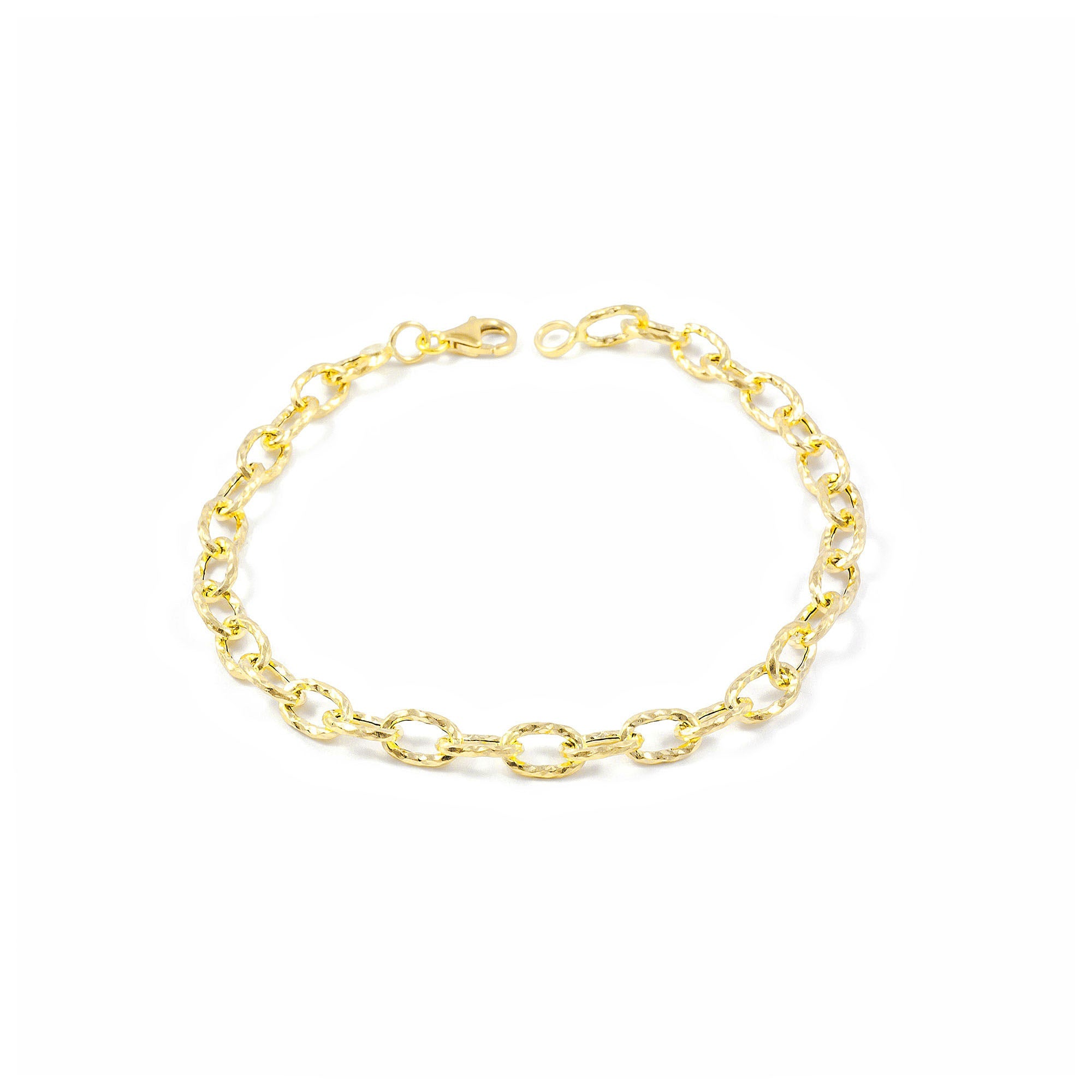 Pulsera Mujer Oro Amarillo 18K Fantasia Brillo y Textura 20 cm