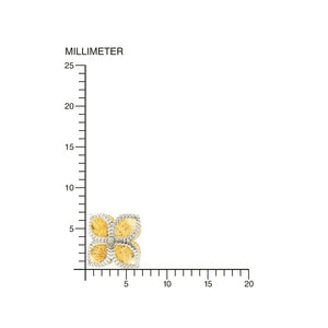Pendientes Niña oro Bicolor flor con textura (9kts)