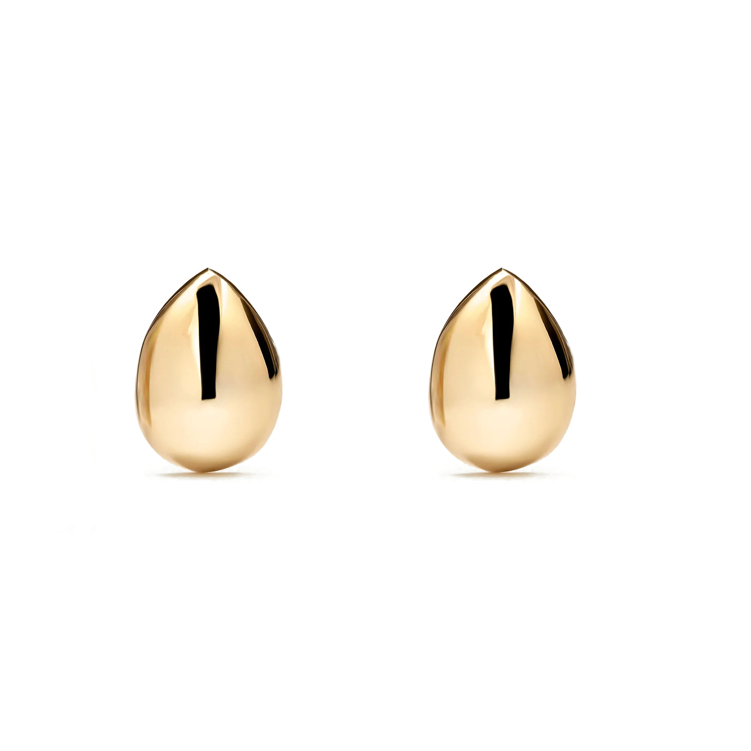 Pendientes Mujer-Niña Oro Amarillo 9K Liso Lagrima Brillo