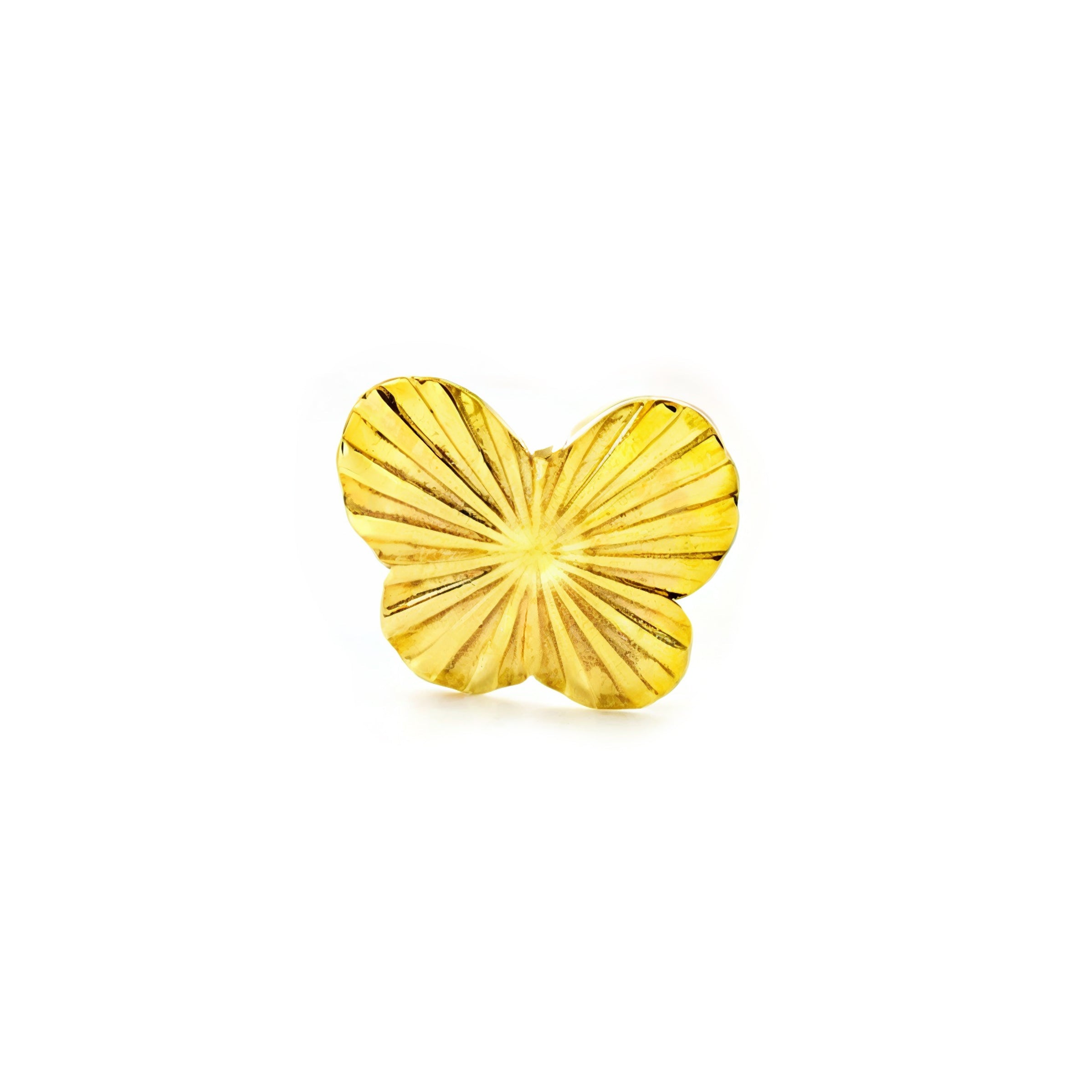 Piercing Oro Amarillo 9K Cartilago Mariposa Tallado