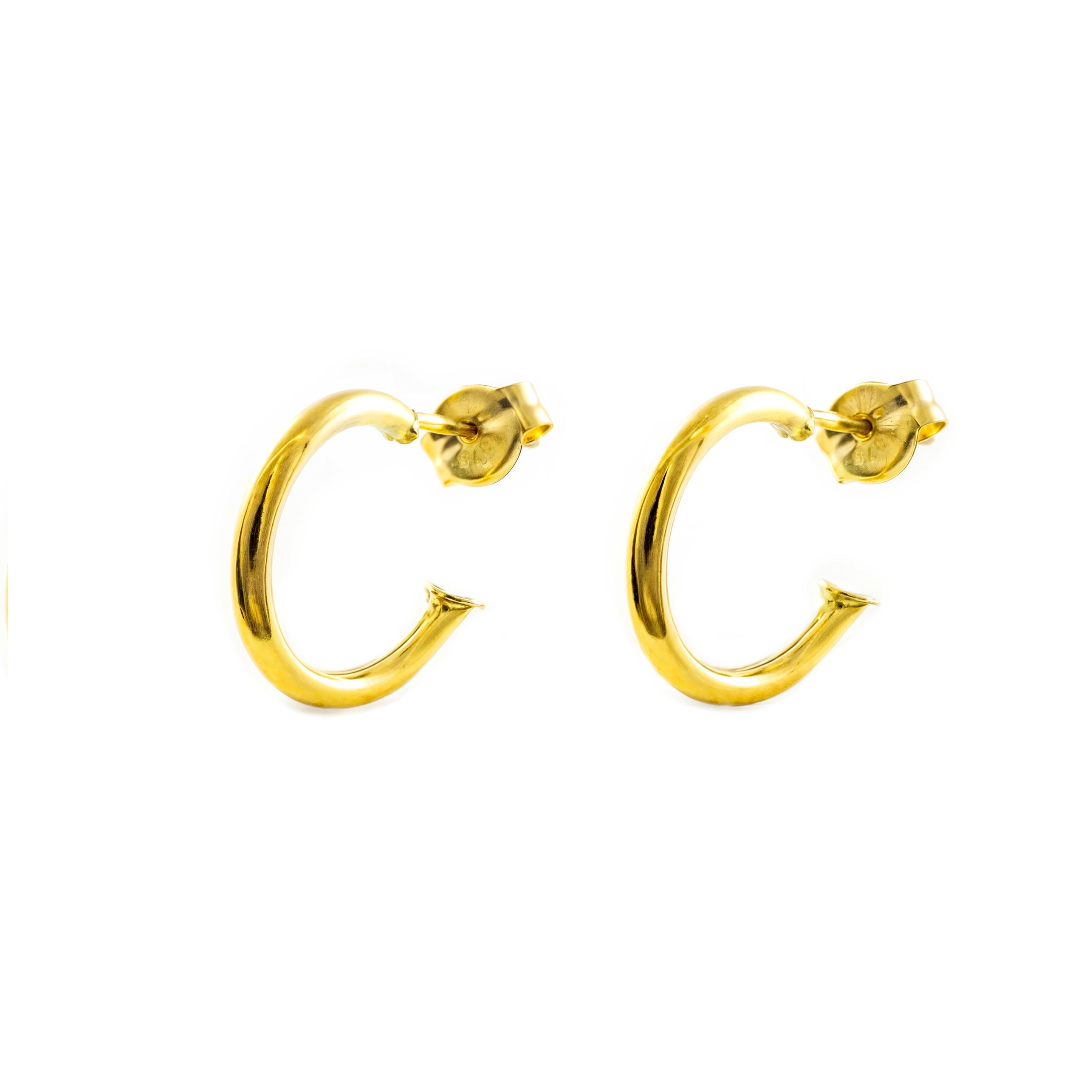 Pendientes Oro Amarillo 9K Aros Redondo Brillo 12 x 1,5 mm