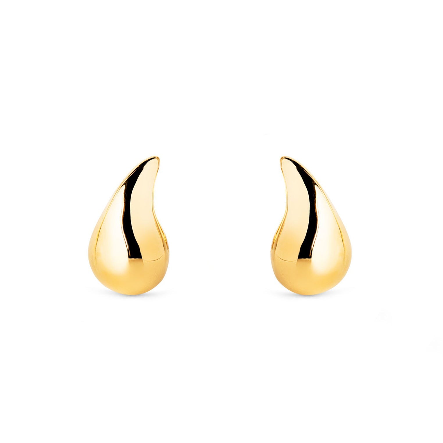 Pendientes Mujer-Niña Oro Amarillo 9K Liso Gota Brillo