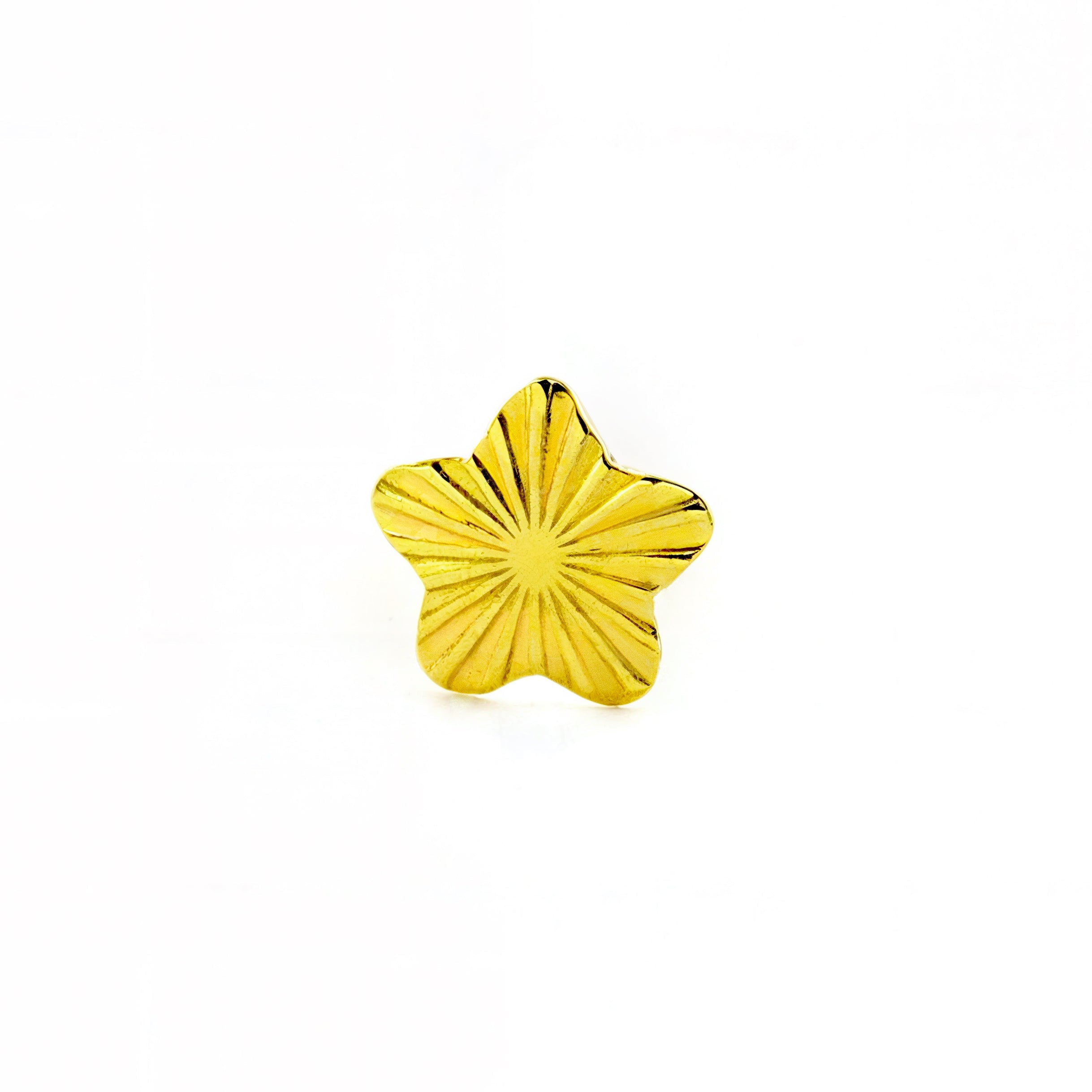 Piercing Oro Amarillo 9K Cartilago Estrella Tallado