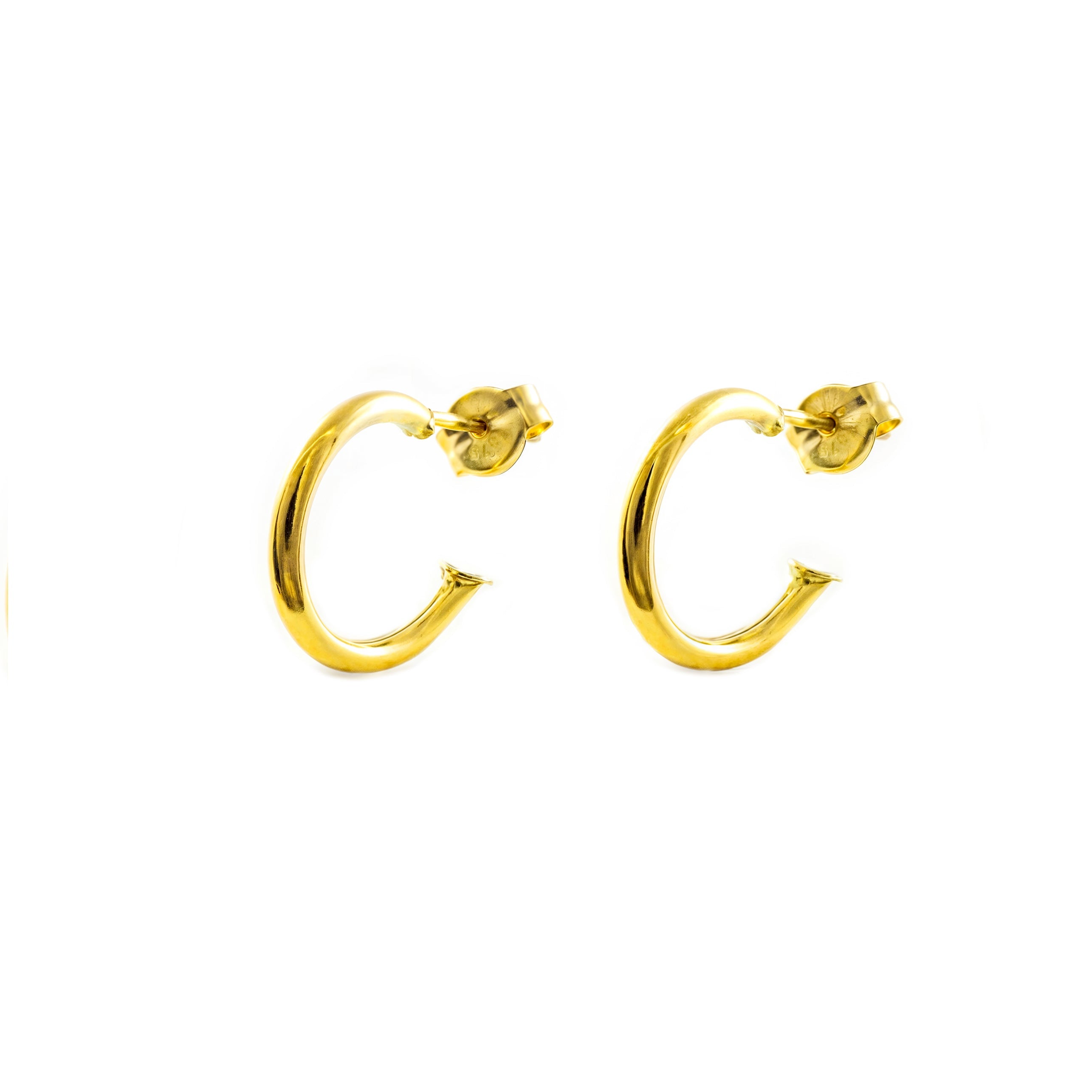 Pendientes Oro Amarillo 9K Aros Redondo Brillo 10 x 1,5 mm