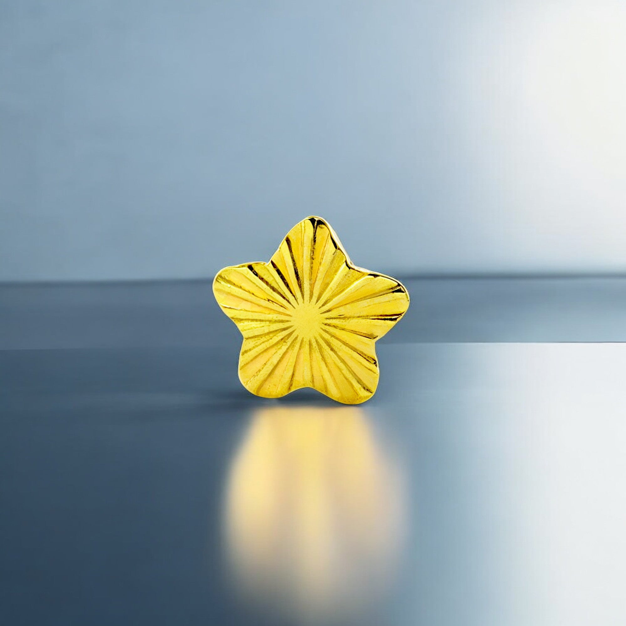 Piercing Oro Amarillo 9K Cartilago Estrella Tallado